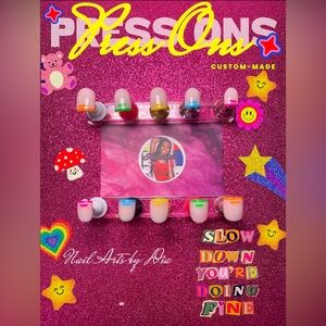 Neon French Tip Press-On Nails - Pink